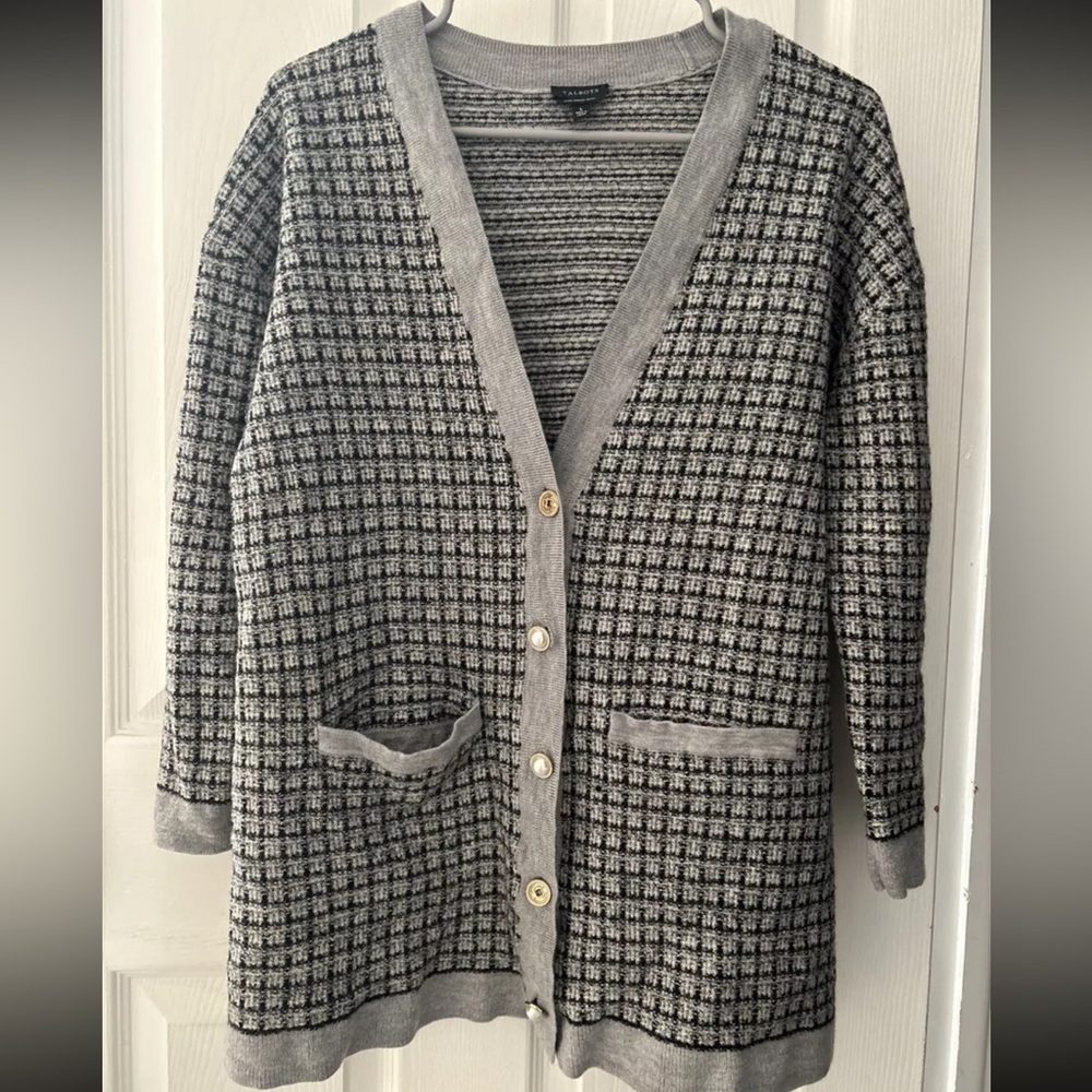 Talbots Pure Merino Wool Women’s Cardigan, Large.
